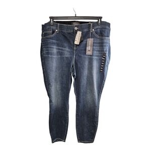 Torrid Blue Ankle Cropped Jeans with Faded Details